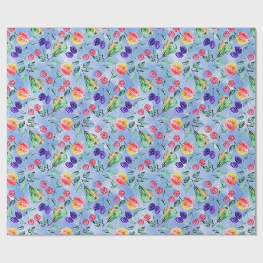 Vruchten en bessen. cadeaupapier (Vlak)