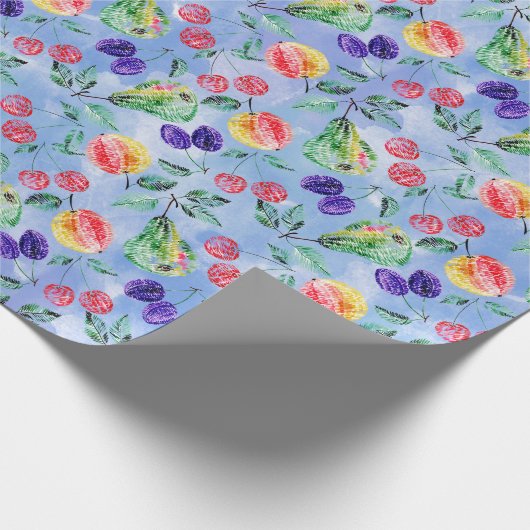 Vruchten en bessen. cadeaupapier (Hoek)