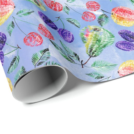 Vruchten en bessen. cadeaupapier (Rol Hoek)