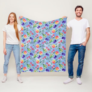 Vruchten en bessen. fleece deken