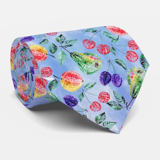 Vruchten en bessen. stropdas (Opgerold)