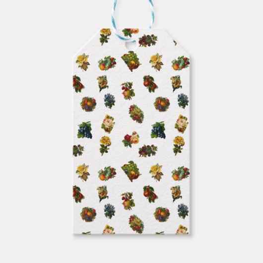  vruchten en bloemen cadeaulabel (Voorkant)