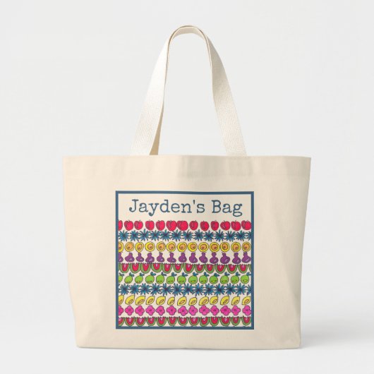 Vruchten en bloemen. Gepersonaliseerd Grote Tote Bag (Voorkant)