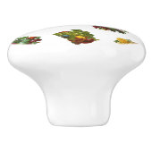  vruchten en bloemen keramische knop (Zijkant)