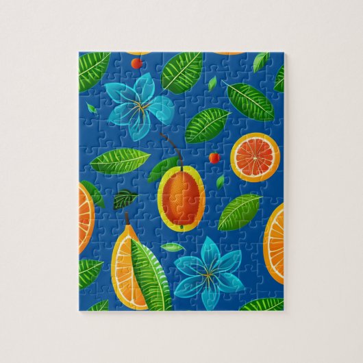 Vruchten en bloemen legpuzzel (Verticaal)