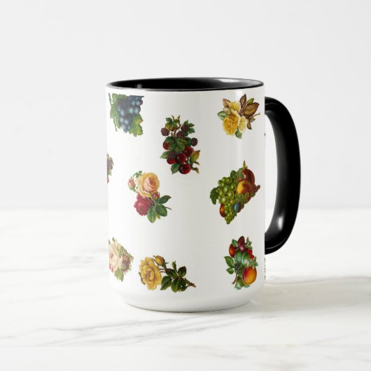  vruchten en bloemen mok (Voorkant rechts)