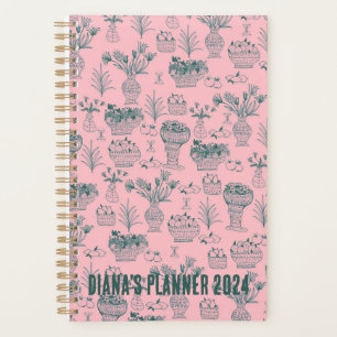 Vruchten en bloemen patroonbloemen Floral roze DOU Planner
