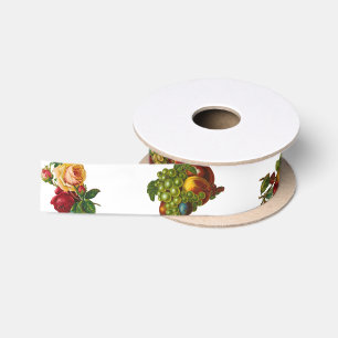 vruchten en bloemen satijnen lint