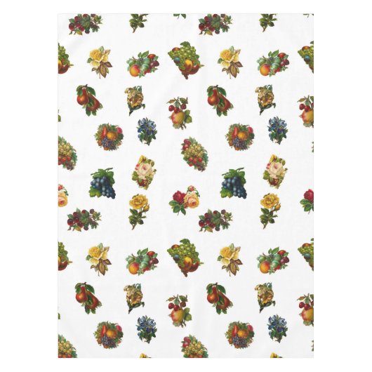  vruchten en bloemen tafelkleed (Voorkant)