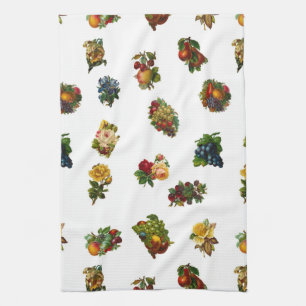 vruchten en bloemen theedoek