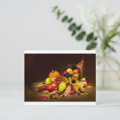 vruchten- en gastronomische cornucopie briefkaart (Staand voorkant)