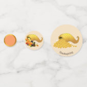 Vruchten en goud op beige Thanksgiving Tabel Confe Confetti (Voorkanten)