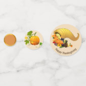 Vruchten en goud op beige Thanksgiving Tabel Confe Confetti (Achterkanten)