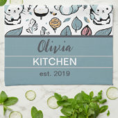 Vruchten en katten theedoek (Gevouwen)