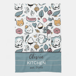 Vruchten en katten theedoek