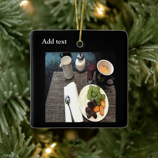 Vruchten en koffie keramisch ornament (Boom)