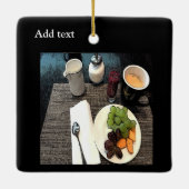 Vruchten en koffie keramisch ornament (Achterkant)