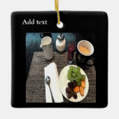 Vruchten en koffie keramisch ornament (Voorkant)