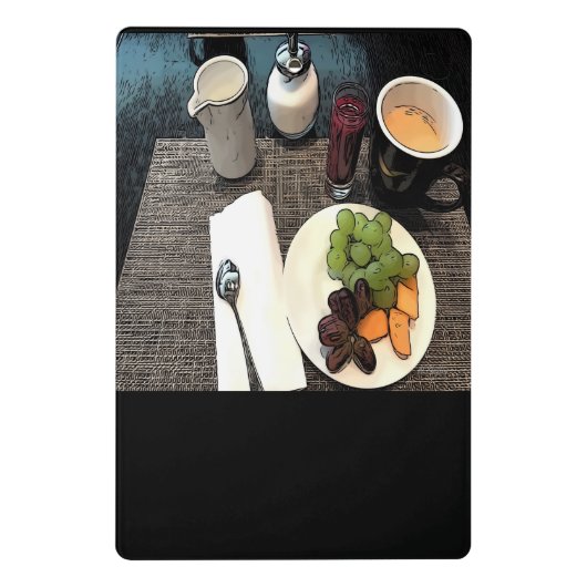 Vruchten en koffie mini klembord (Achterkant)