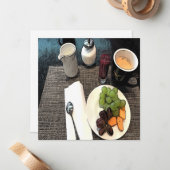 Vruchten en koffie notitiekaartje (Voorkant / Achterkant in situ)
