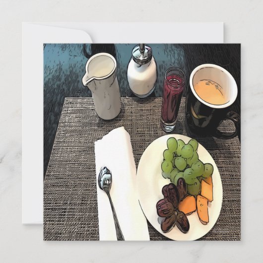 Vruchten en koffie notitiekaartje (Voorkant)