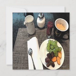 Vruchten en koffie notitiekaartje