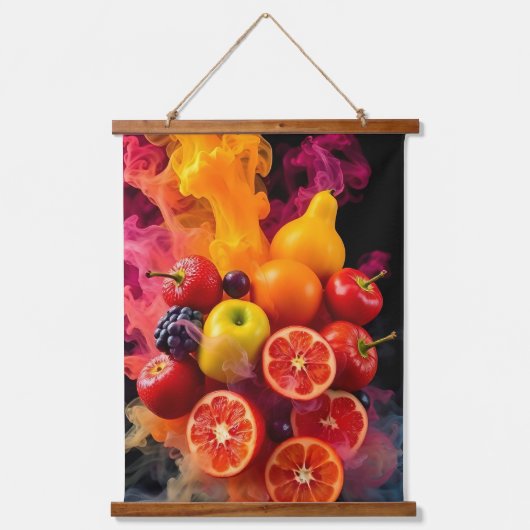 Vruchten en kunst hangend wandkleed (Voorkant)