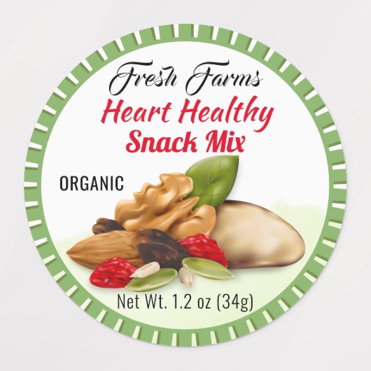 Vruchten- en Nut Snack Mix Canning Labels (Design 1)