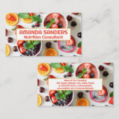 Vruchten en smoothies op tafel visitekaartje (Voorkant / Achterkant)