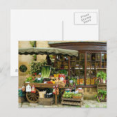 Vruchten- en Veg-kleurrijke Engelse Village Store Briefkaart (Voorkant / Achterkant)