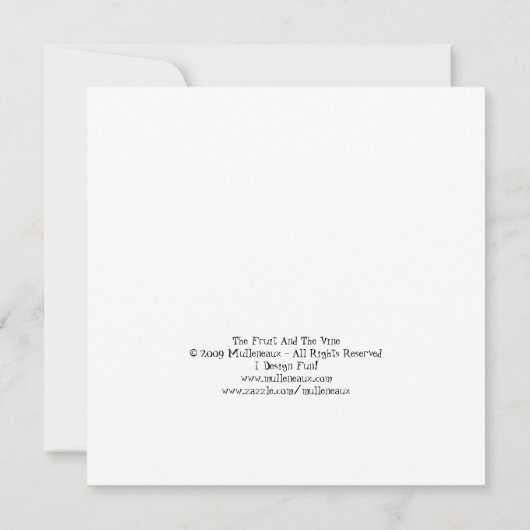 Vruchten en VIne (vierkant) Kaart (Achterkant)