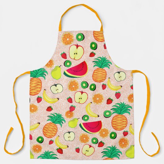 Vruchten en vitaminen, vers Fruity Cute Cheerful Schort (Voorkant)