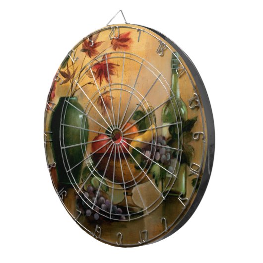 Vruchten en wijn met herfst Hues Dartbord (Voorkant Rechts)