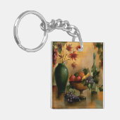 Vruchten en wijn met herfst Hues Sleutelhanger (Voorkant Links)