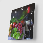 Vruchten en wijn vierkante klok (Hoek)