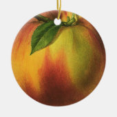 vruchten, gerijpt organisch perzik met leder keramisch ornament (Voorkant)