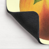  vruchten, gerijpt organisch perzik met leder muismat (Hoek)