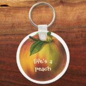 vruchten, gerijpt organisch perzik met leder sleutelhanger (Voorkant)