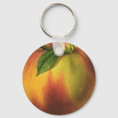  vruchten, gerijpt organisch perzik met leder sleutelhanger (Voorkant)