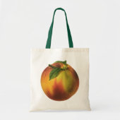  vruchten, gerijpt organisch perzik met leder tote bag (Voorkant)