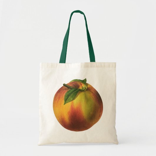  vruchten, gerijpt organisch perzik met leder tote bag (Voorkant)