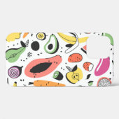 Vruchten, groenten hand getrokken patroon. Case-Mate iPhone case (Achterkant (horizontaal))