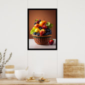 Vruchten in een mandje Poster (Keuken)