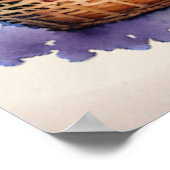 Vruchten in een mandje Waterverf Kunst Poster (Hoek)