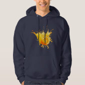 Vruchten in marineblauw en oranje hoodie (Voorkant)