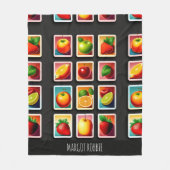 Vruchten in vierkante doos Rood Groen Patroon Fleece Deken (Voorkant)