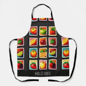 Vruchten in vierkante doos Rood Groen Patroon Schort (Voorkant)