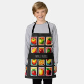 Vruchten in vierkante doos Rood Groen Patroon Schort (Gedragen)