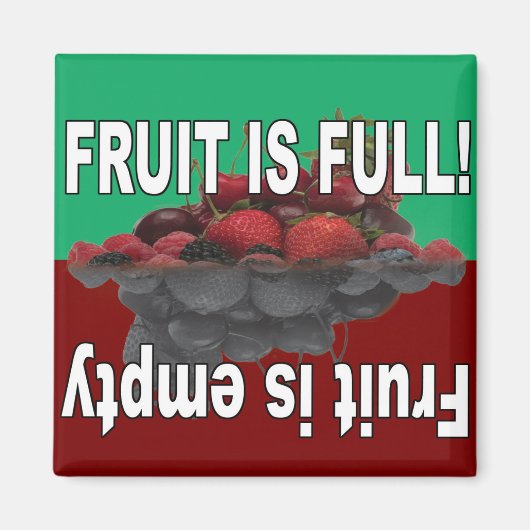 Vruchten is vol en fruit is leeg magneet (Voorkant)