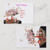 VRUCHTEN, JASMINE-STROMEN VERLATEN Luxe Roze Wit Visitekaartje (Voorkant / Achterkant)